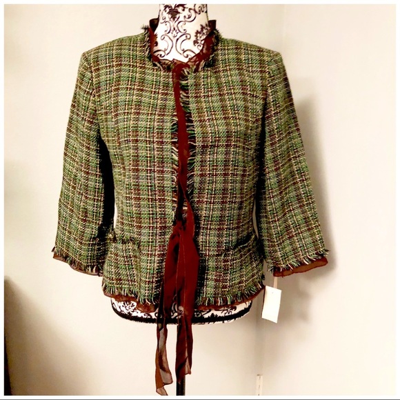 Julie Mitchell Tweed Jacket Sz 14P NWT - Picture 1 of 7
